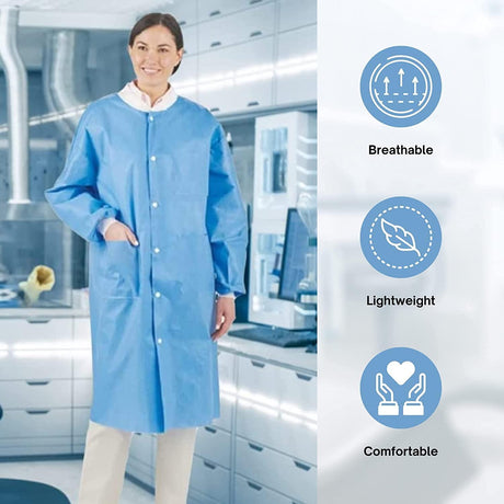 SurgiMac | SMS Disposable Lab Coats MacSafe by SurgiMac | Knee Length. 10/Pack | 10-1501