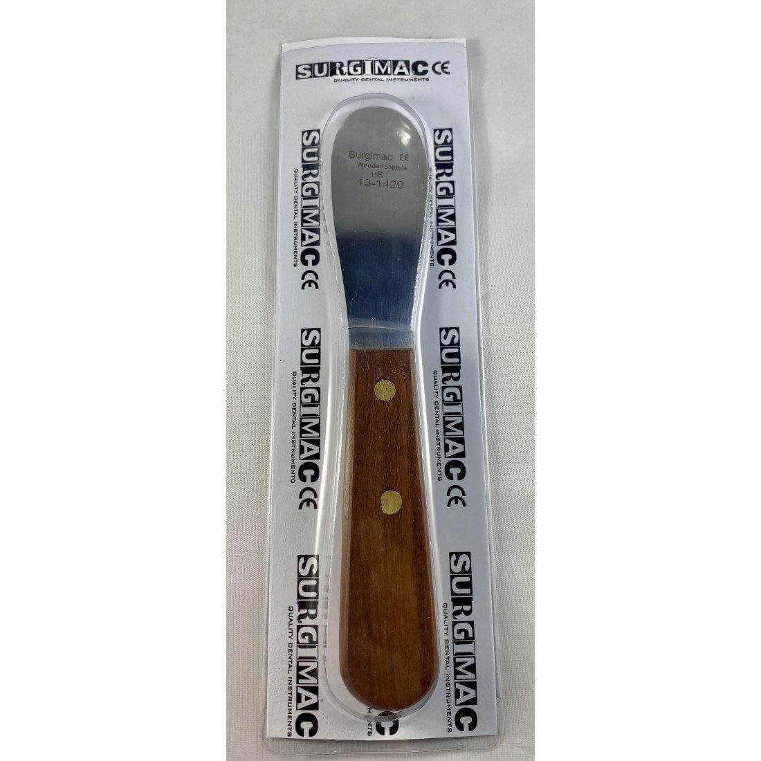 SurgiMac | SurgiMac #11R Spatula Stainless Steel Flexible Blade, Wooden Handle, 1/Pk | Mac20-11r