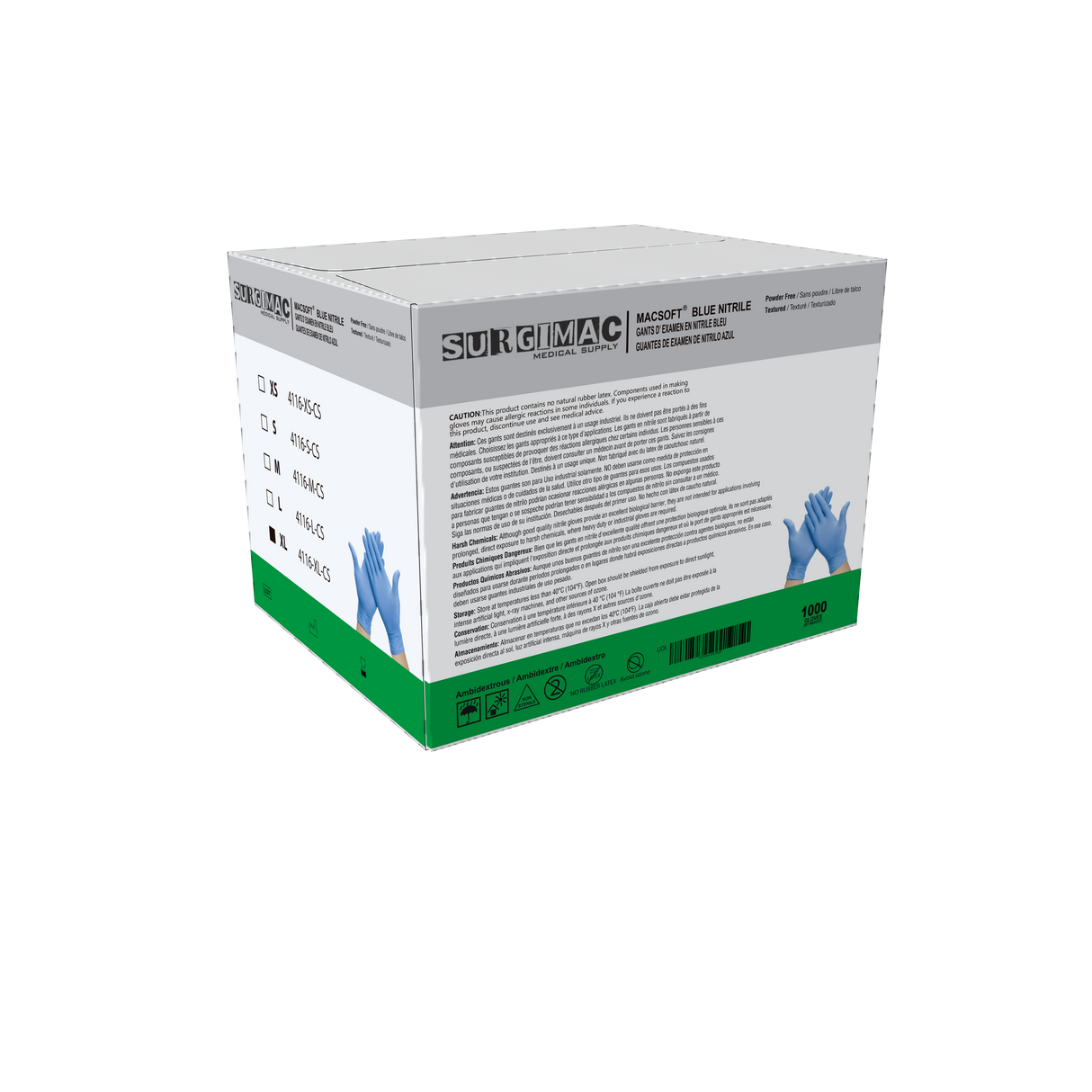 Nitrile Exam Gloves MacSoft by SurgiMac | Blue | Chemo Tested | 100 Count