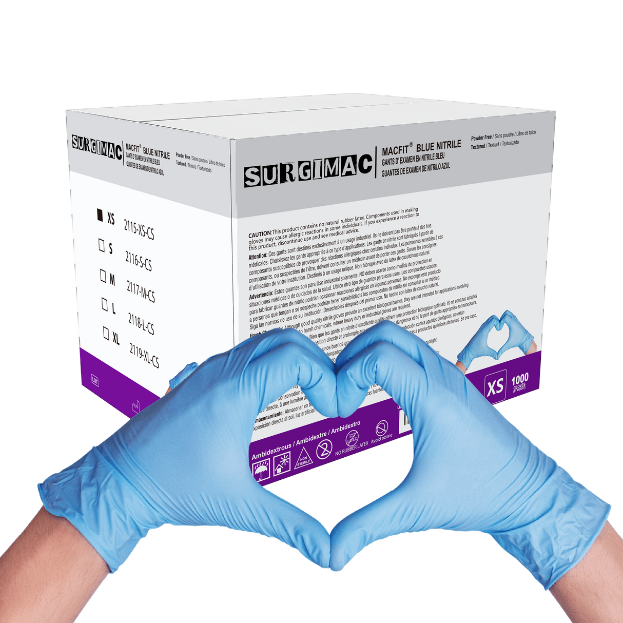 Nitrile Exam Gloves MacFit by SurgiMac | Blue | 100 Count