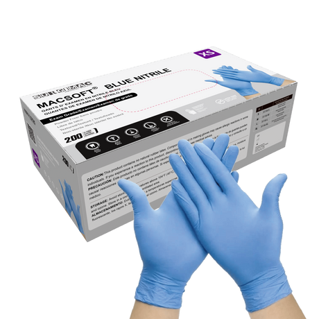 Nitrile Exam Gloves MacSoft by SurgiMac | Blue | Chemo Tested | 200 Count